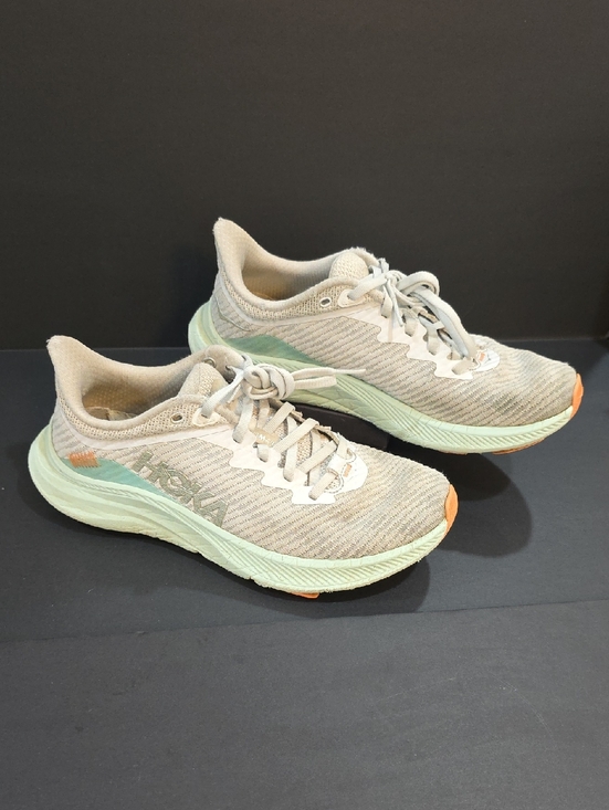 Hoka Shoes - Hoka Solimar Women's Running Shoes in Light Gray, Mint & Orange Accent Size 7.5